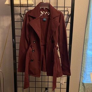 Sebby Women's Maroon Trench Coat